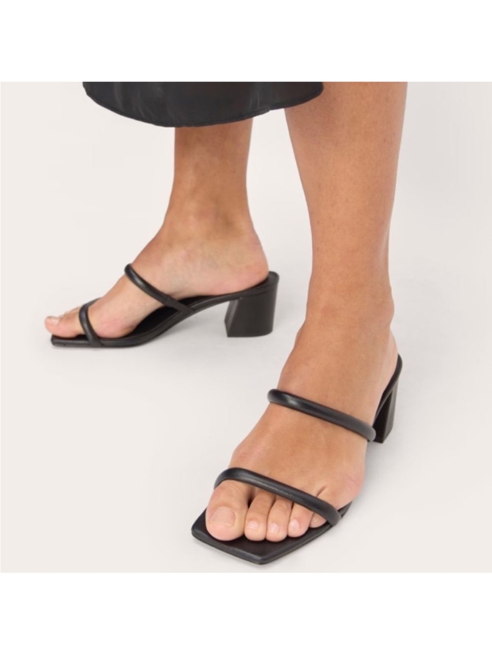 Everlane Shoes 7 Double Strap Heel Sandal Black - Picture 12 of 12